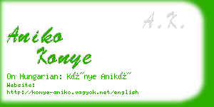 aniko konye business card